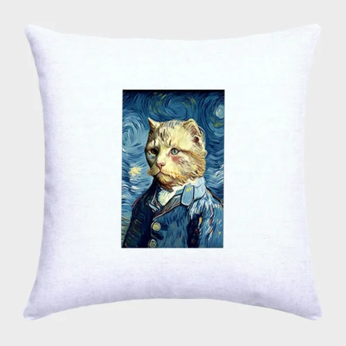 Van Gogh Cat Pillow #2