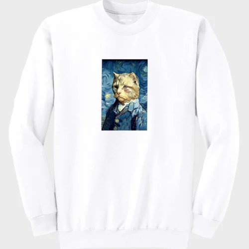 Van Gogh Cat Sweatshirt #w1