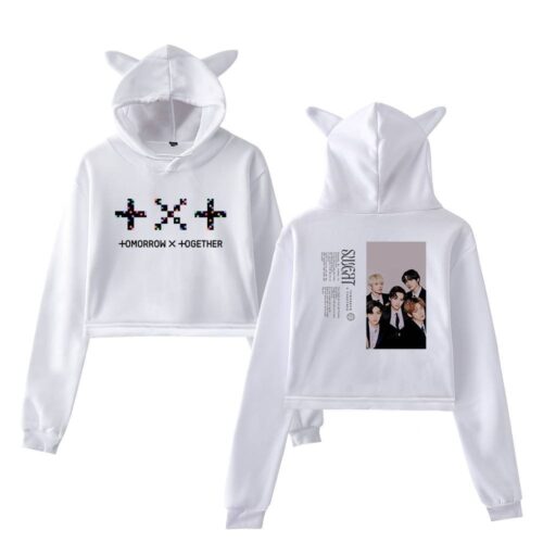 TXT Cropped Hoodie #9